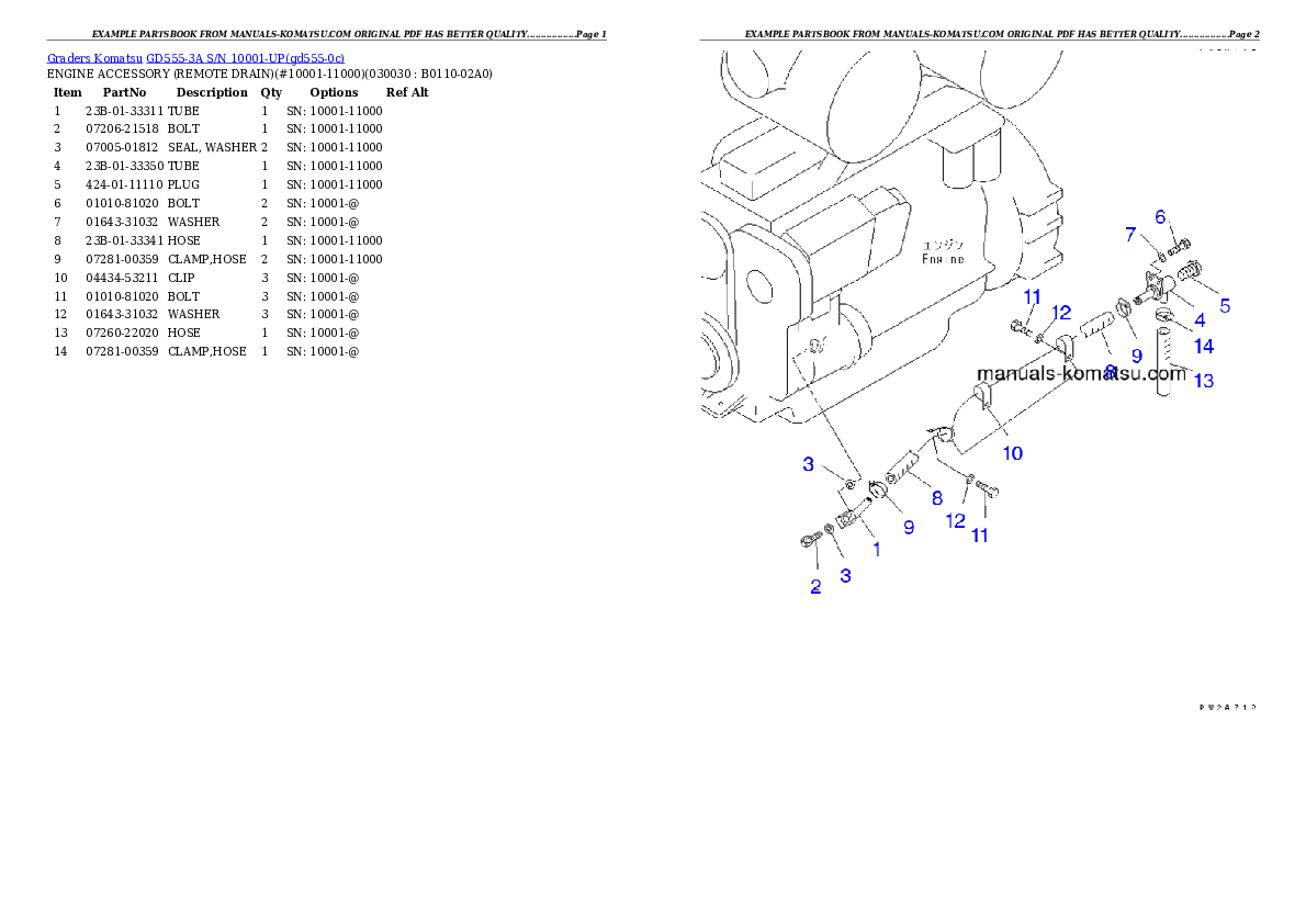 GD555-3A S/N 10001-UP Partsbook