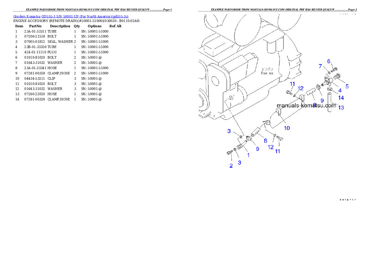 GD555-3 S/N 50001-UP (For North America) Partsbook