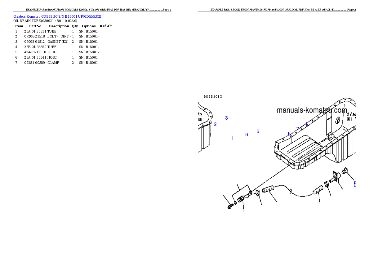 GD555-3C S/N B15001-UP Partsbook