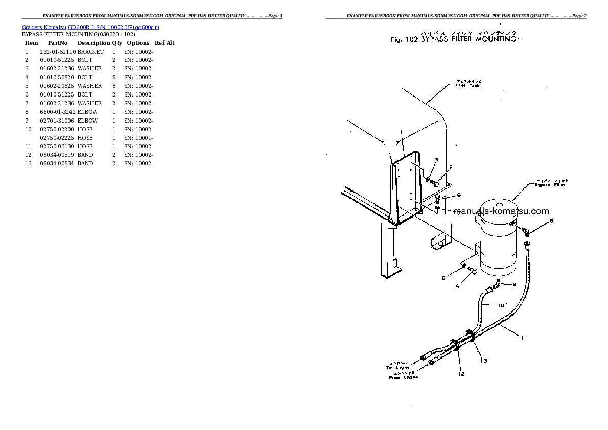 GD600R-1 S/N 10002-UP Partsbook