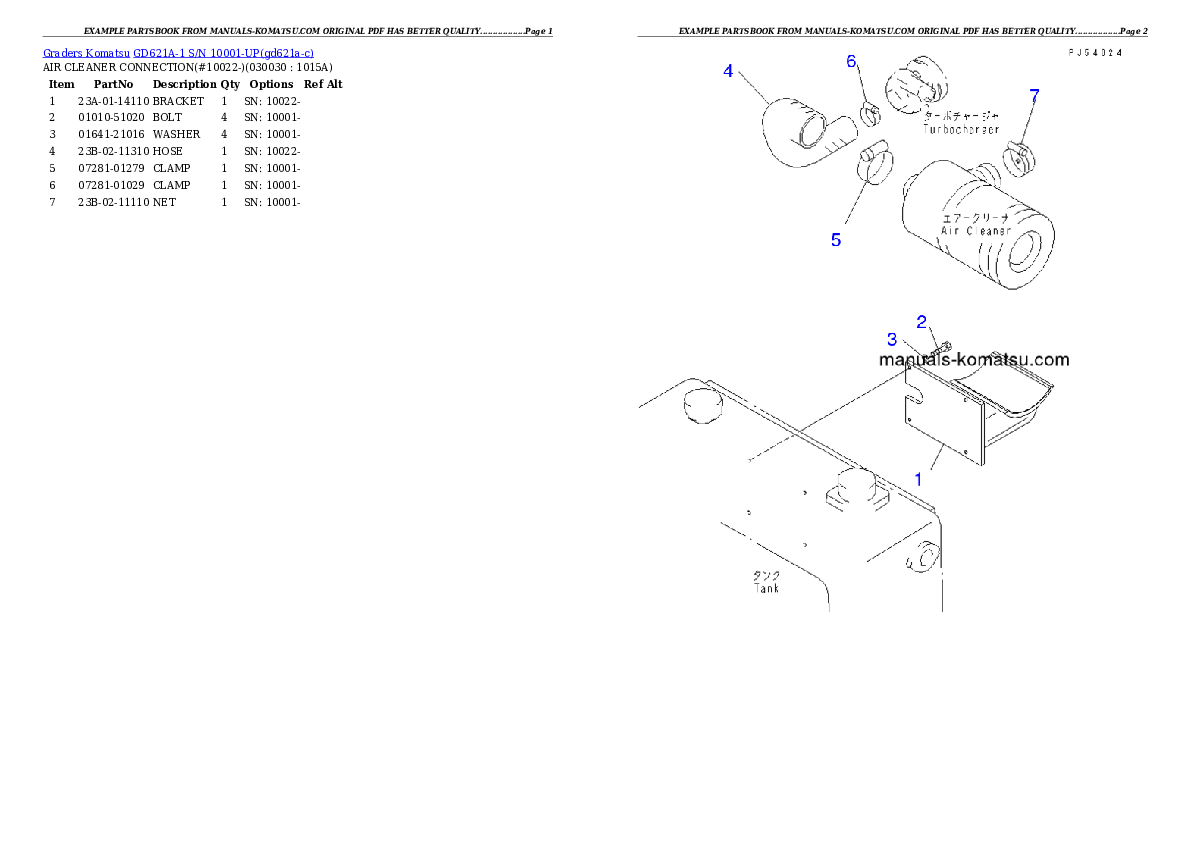 GD621A-1 S/N 10001-UP Partsbook