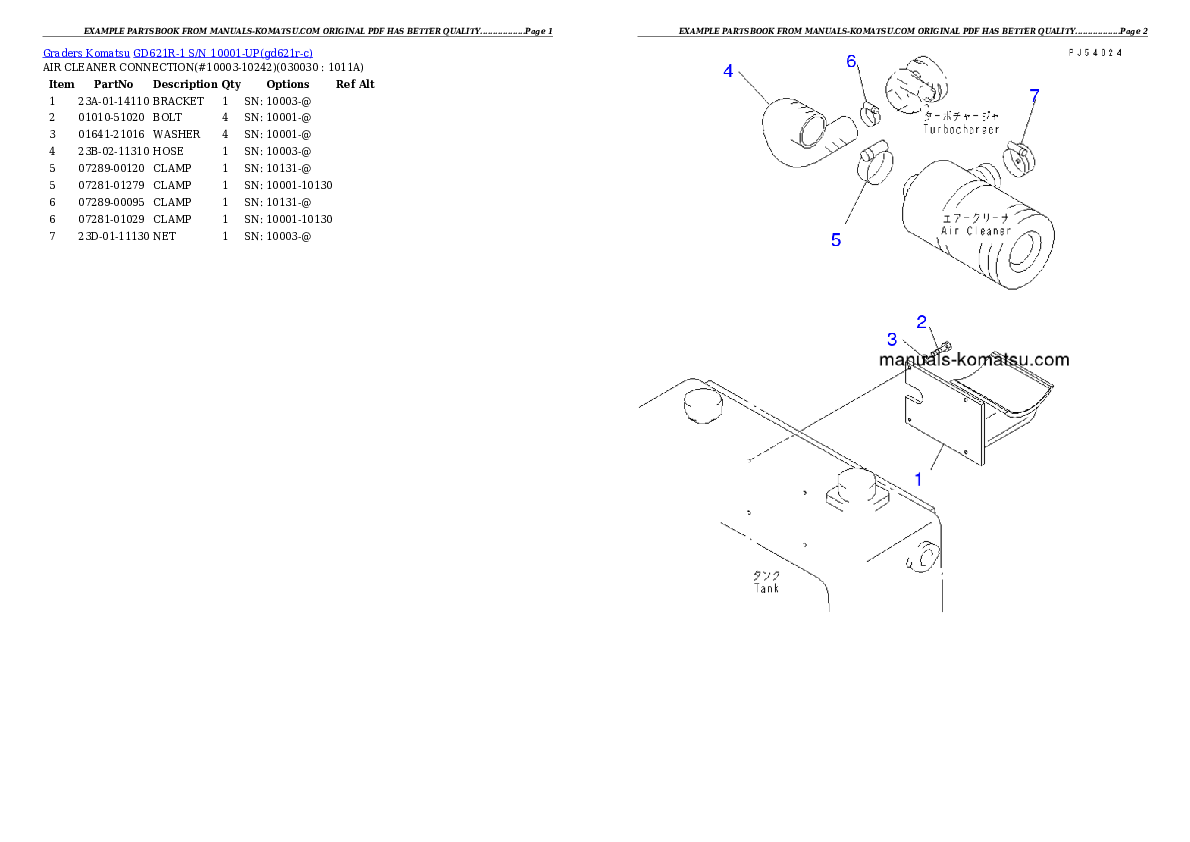 GD621R-1 S/N 10001-UP Partsbook