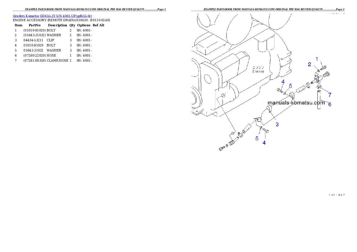 GD655-3Y S/N 4001-UP Partsbook