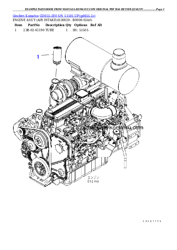 GD655-3E0 S/N 51501-UP Partsbook