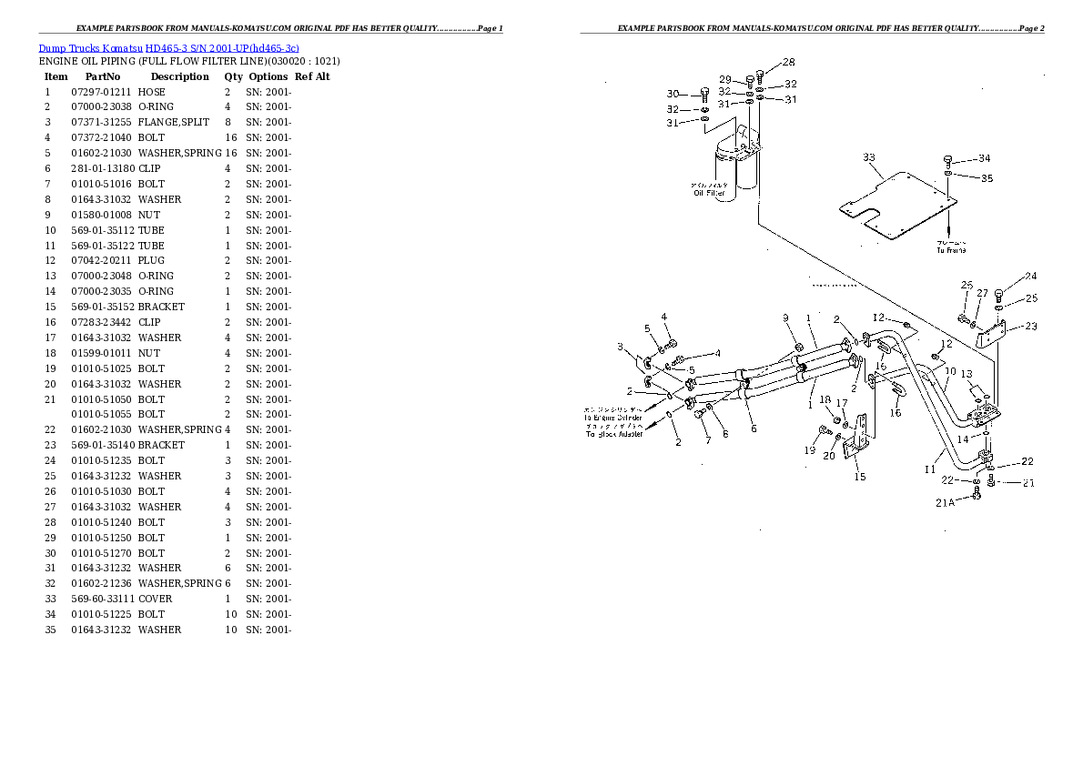 HD465-3 S/N 2001-UP Partsbook