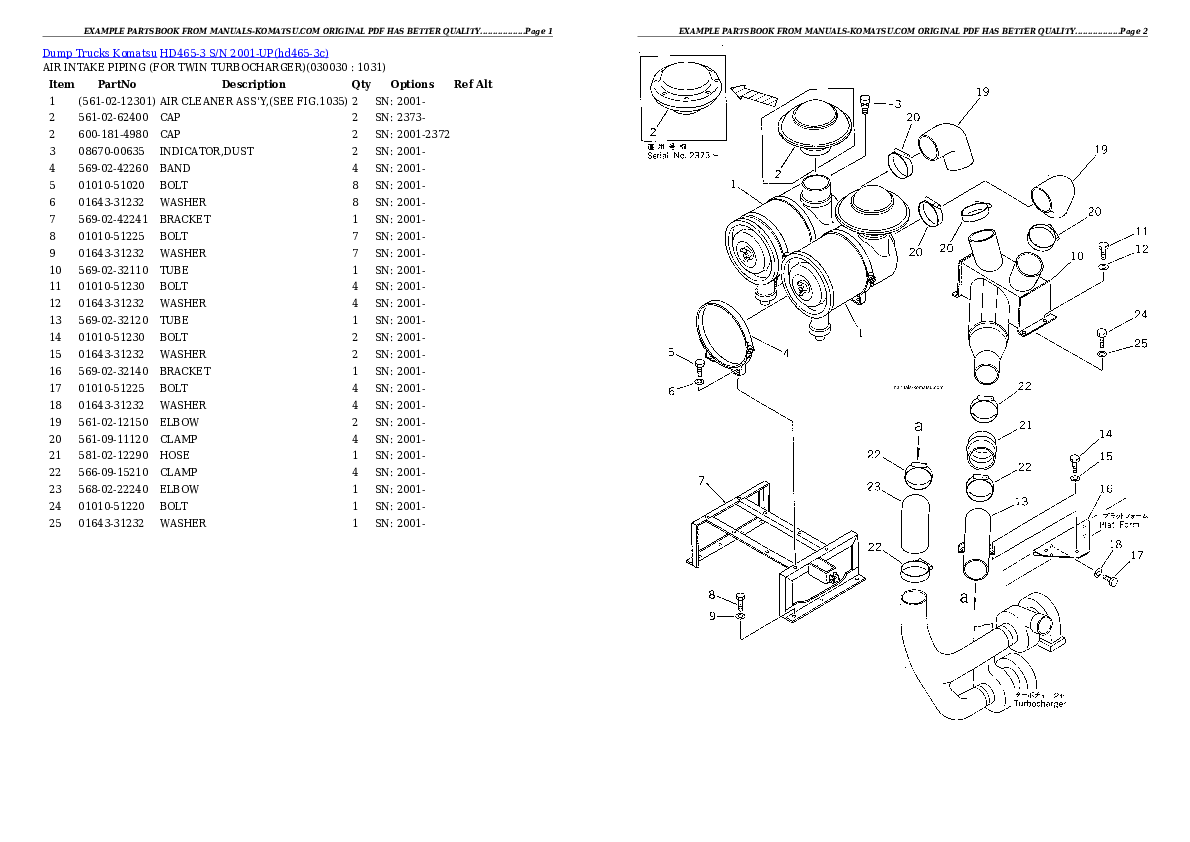 HD465-3 S/N 2001-UP Partsbook