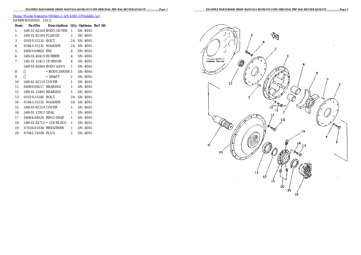 HD465-5 S/N 4001-UP Partsbook