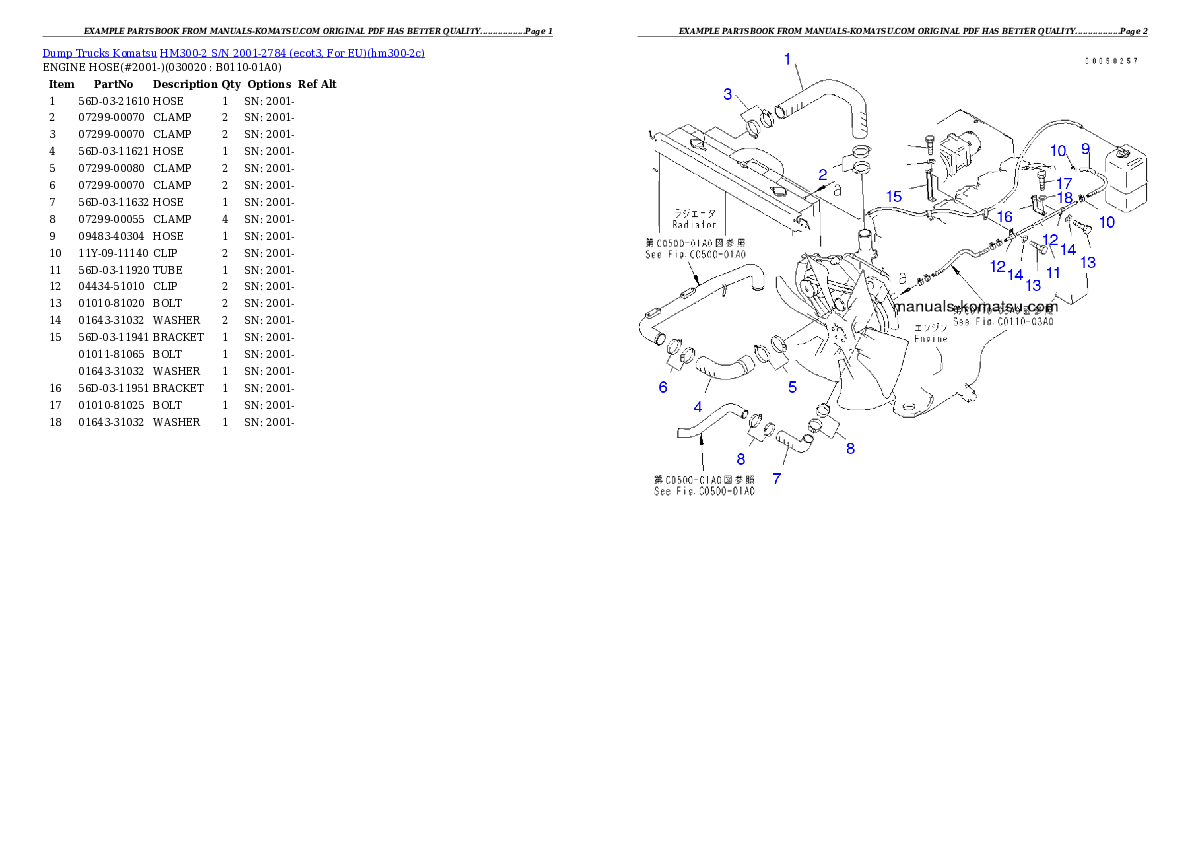 HM300-2 S/N 2001-2784 (ecot3, For EU) Partsbook