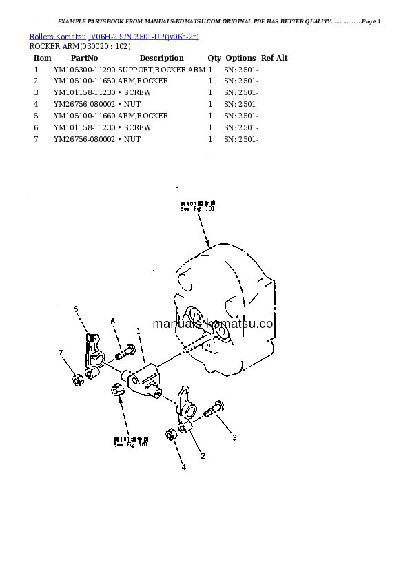 JV06H-2 S/N 2501-UP Partsbook