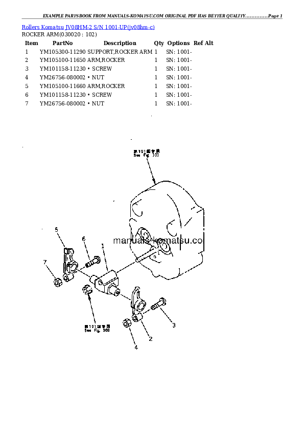 JV08HM-2 S/N 1001-UP Partsbook