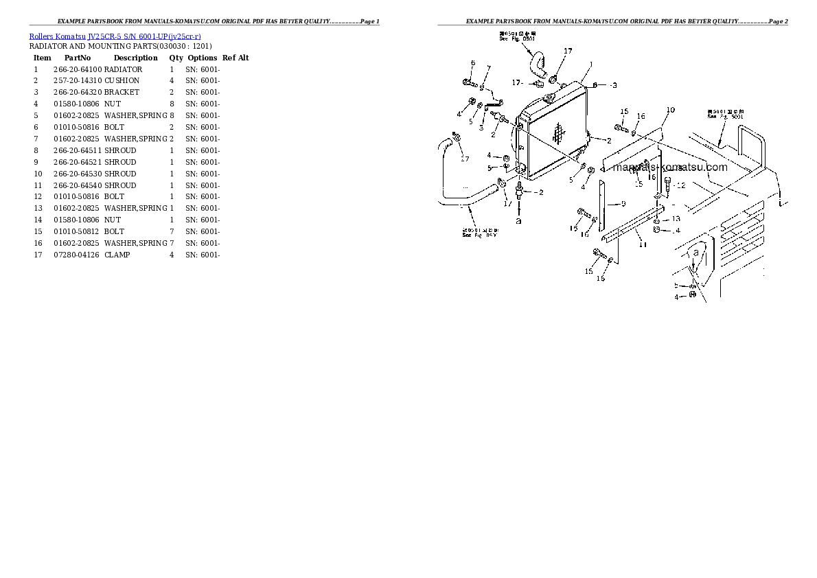 JV25CR-5 S/N 6001-UP Partsbook