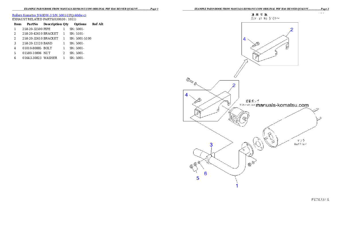 JV40DW-3 S/N 5001-UP Partsbook