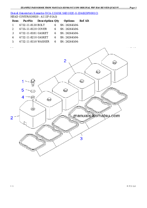 DCA-125SSK  S6D102E-G-1D4 Partsbook