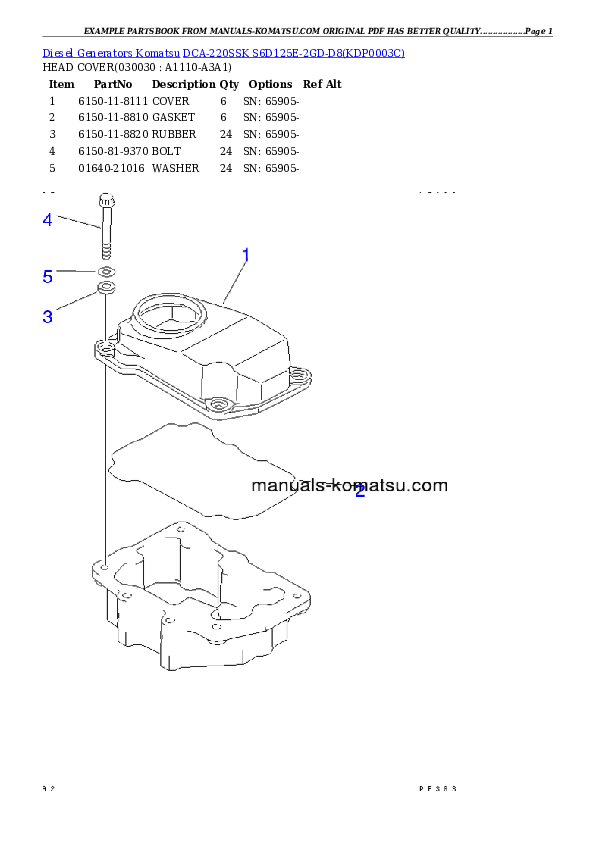 DCA-220SSK  S6D125E-2GD-D8 Partsbook