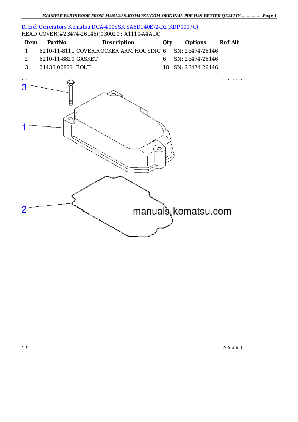 DCA-400SSK  SA6D140E-2-D2 Partsbook