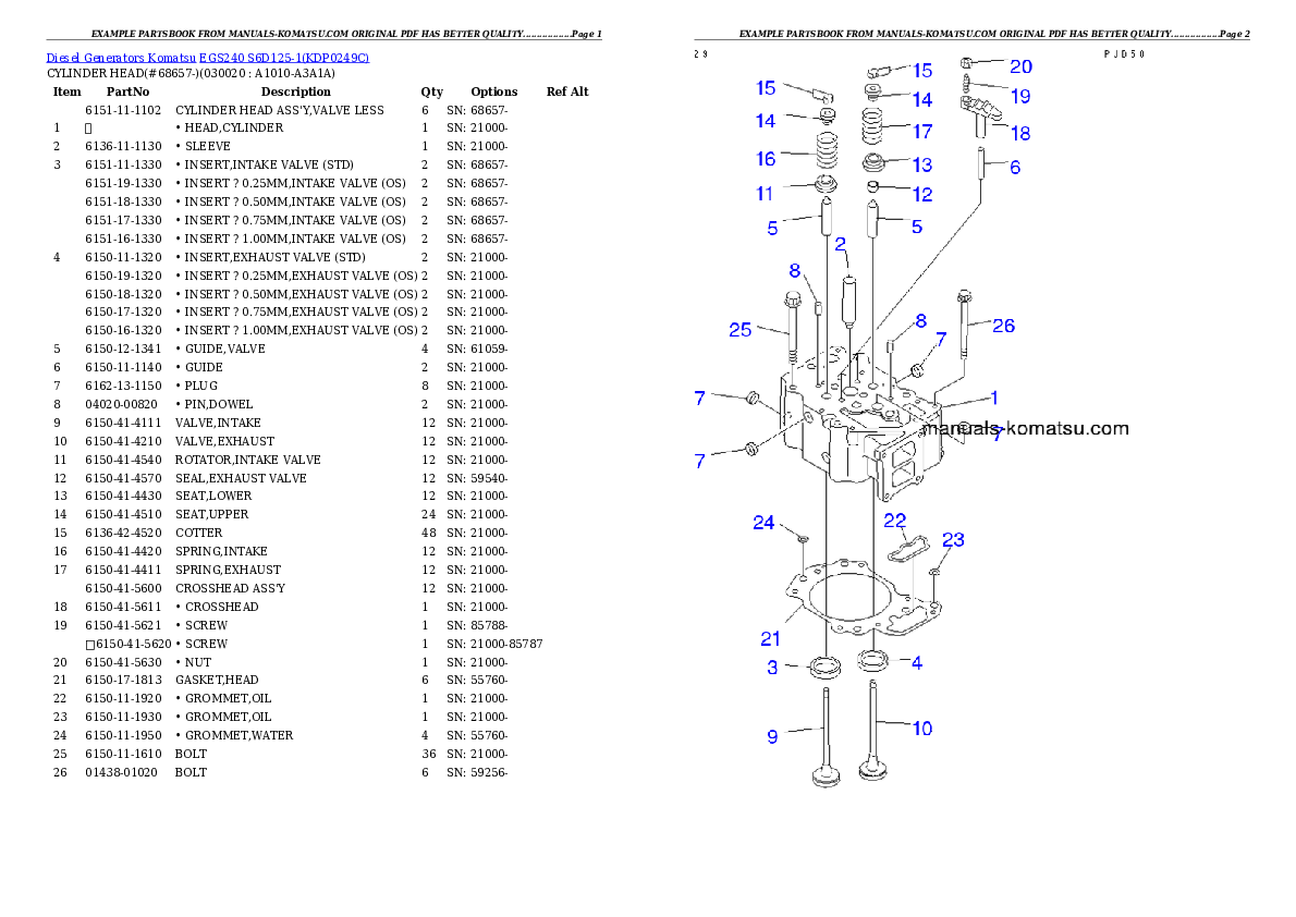 EGS240       S6D125-1 Partsbook