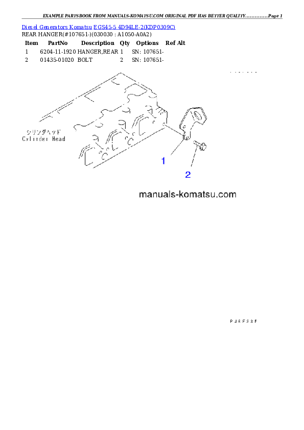 EGS45-5     4D94LE-2 Partsbook