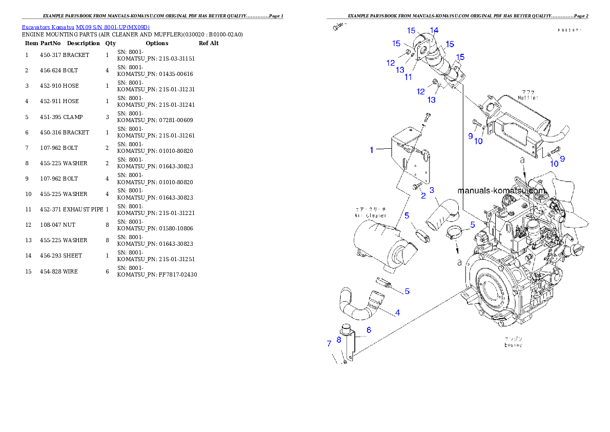 MX09 S/N 8001-UP Partsbook