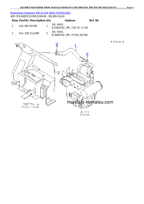 MX35 S/N 6001-UP Partsbook