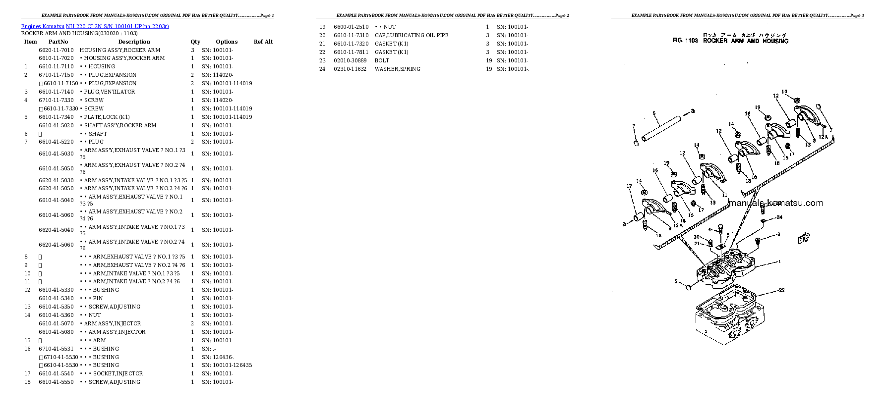 NH-220-CI-2N S/N 100101-UP Partsbook