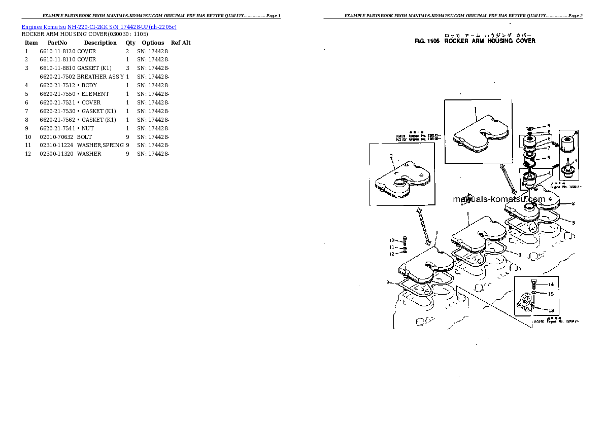 NH-220-CI-2KK S/N 174428-UP Partsbook