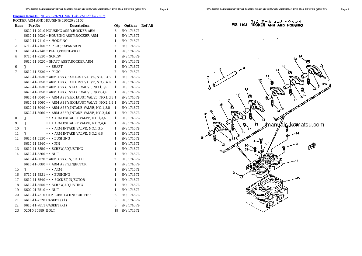 NH-220-CI-2LL S/N 174572-UP Partsbook