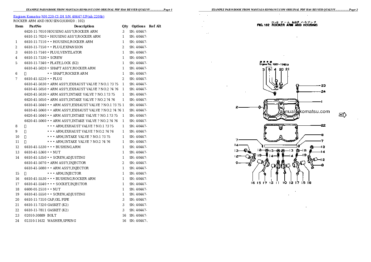 NH-220-CI-1H S/N 40447-UP Partsbook