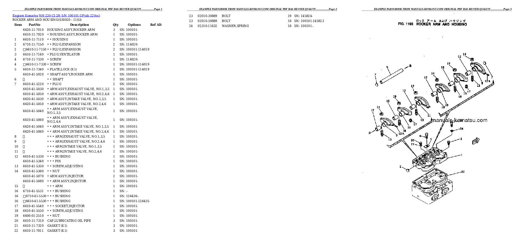 NH-220-CI-2H S/N 100101-UP Partsbook