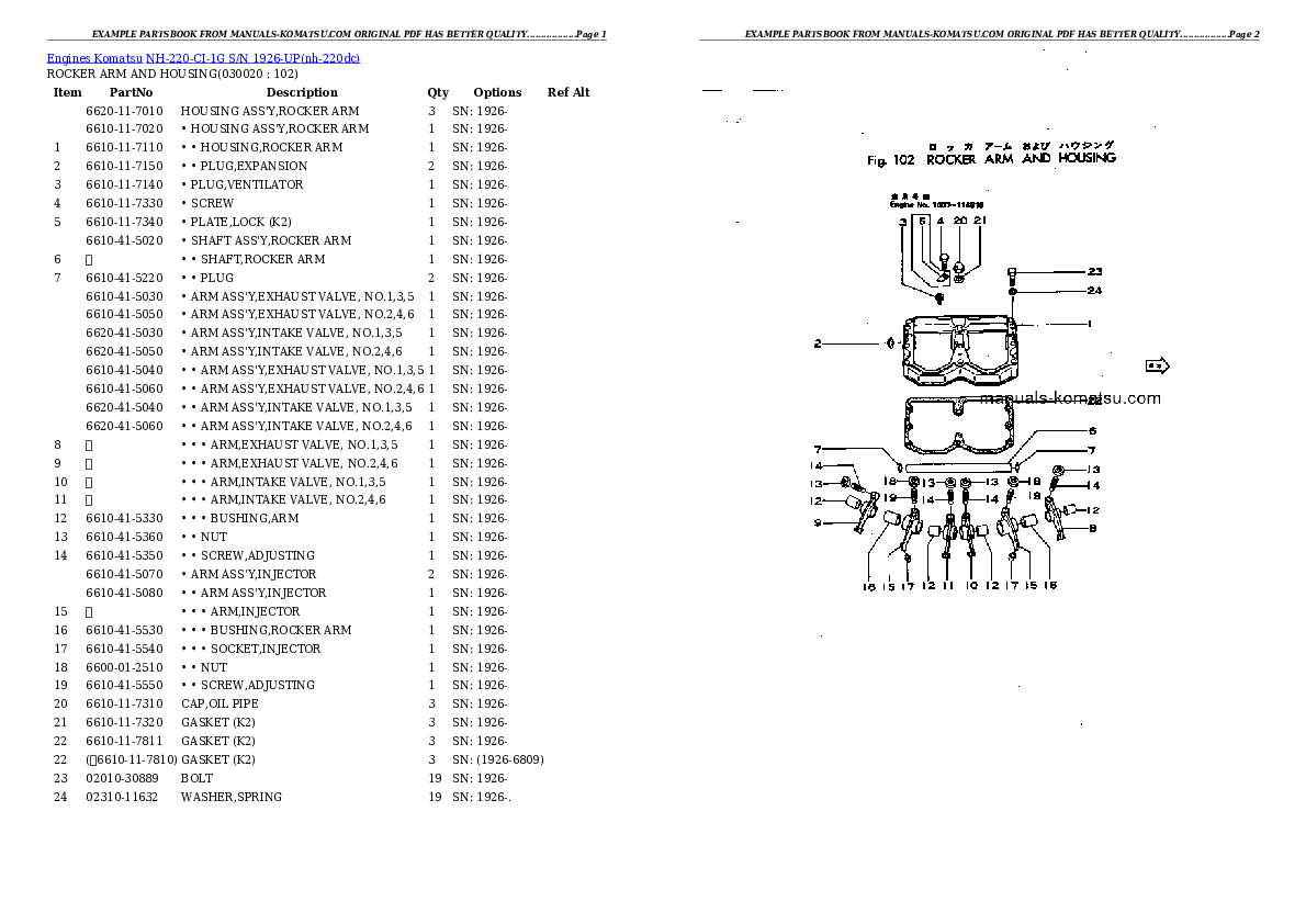 NH-220-CI-1G S/N 1926-UP Partsbook