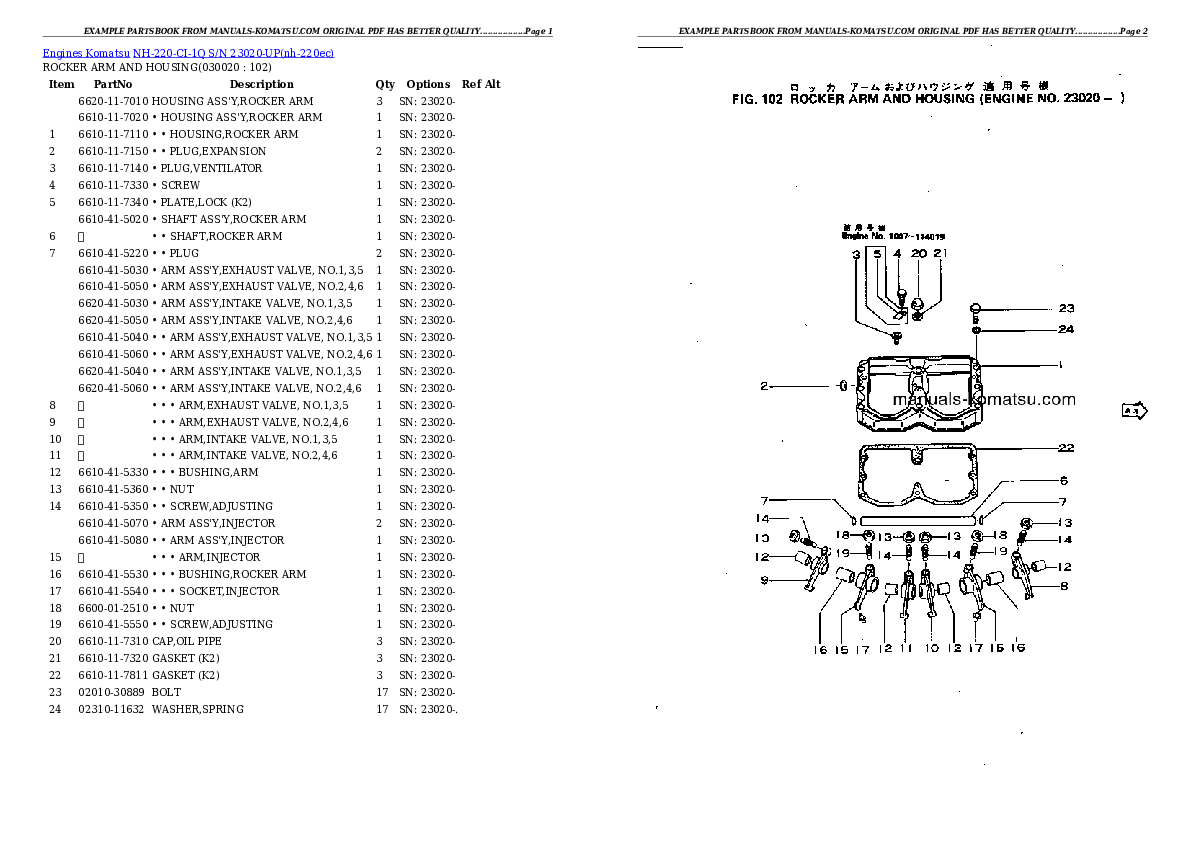 NH-220-CI-1Q S/N 23020-UP Partsbook