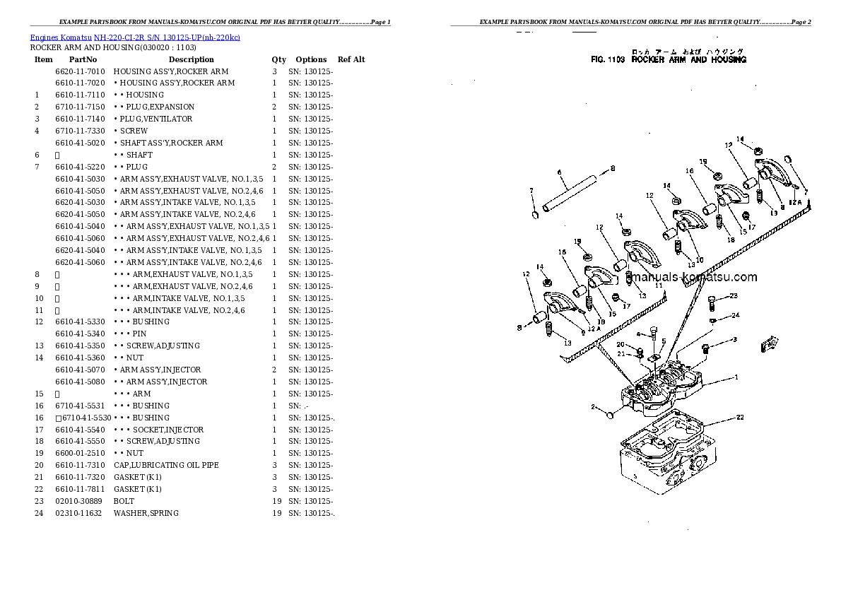 NH-220-CI-2R S/N 130125-UP Partsbook