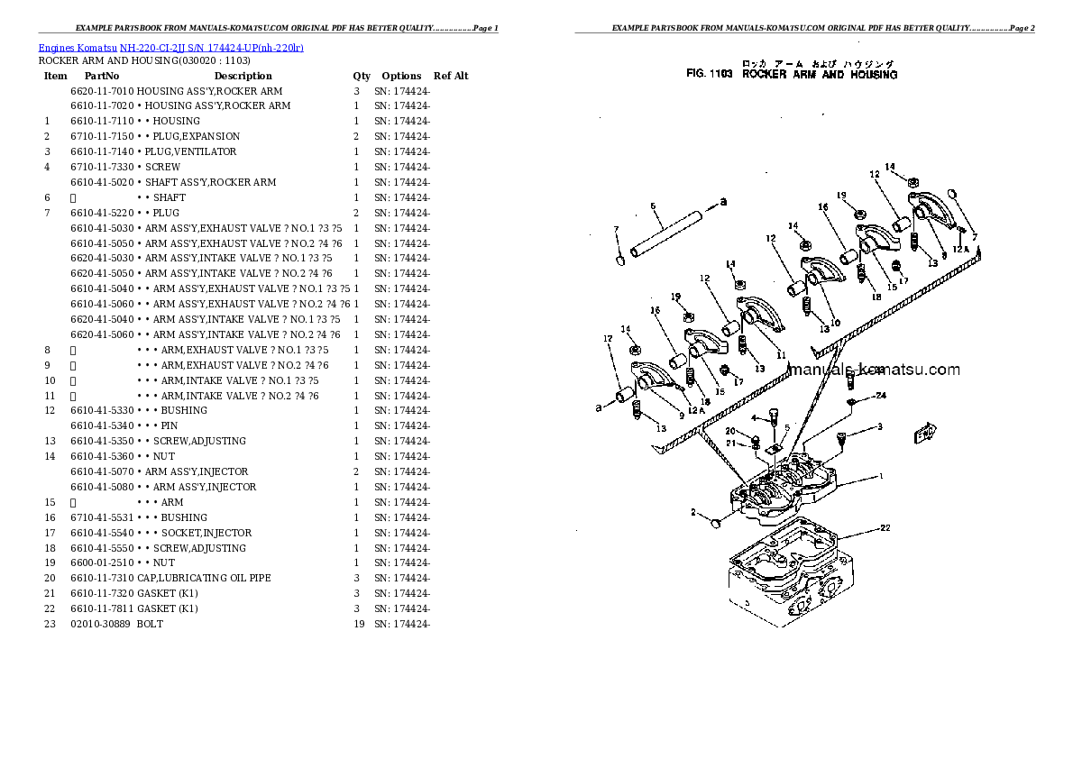 NH-220-CI-2JJ S/N 174424-UP Partsbook