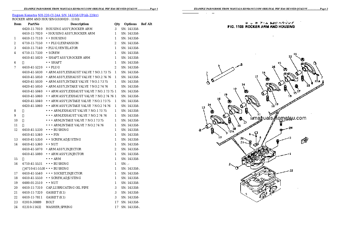 NH-220-CI-2AA S/N 143358-UP Partsbook