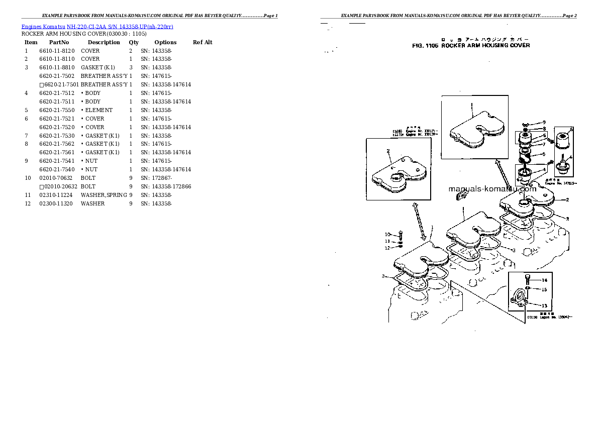 NH-220-CI-2AA S/N 143358-UP Partsbook