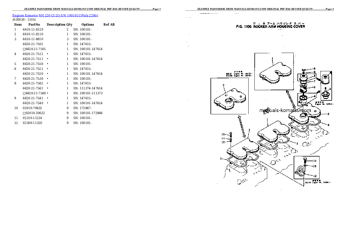 NH-220-CI-2Q S/N 100101-UP Partsbook