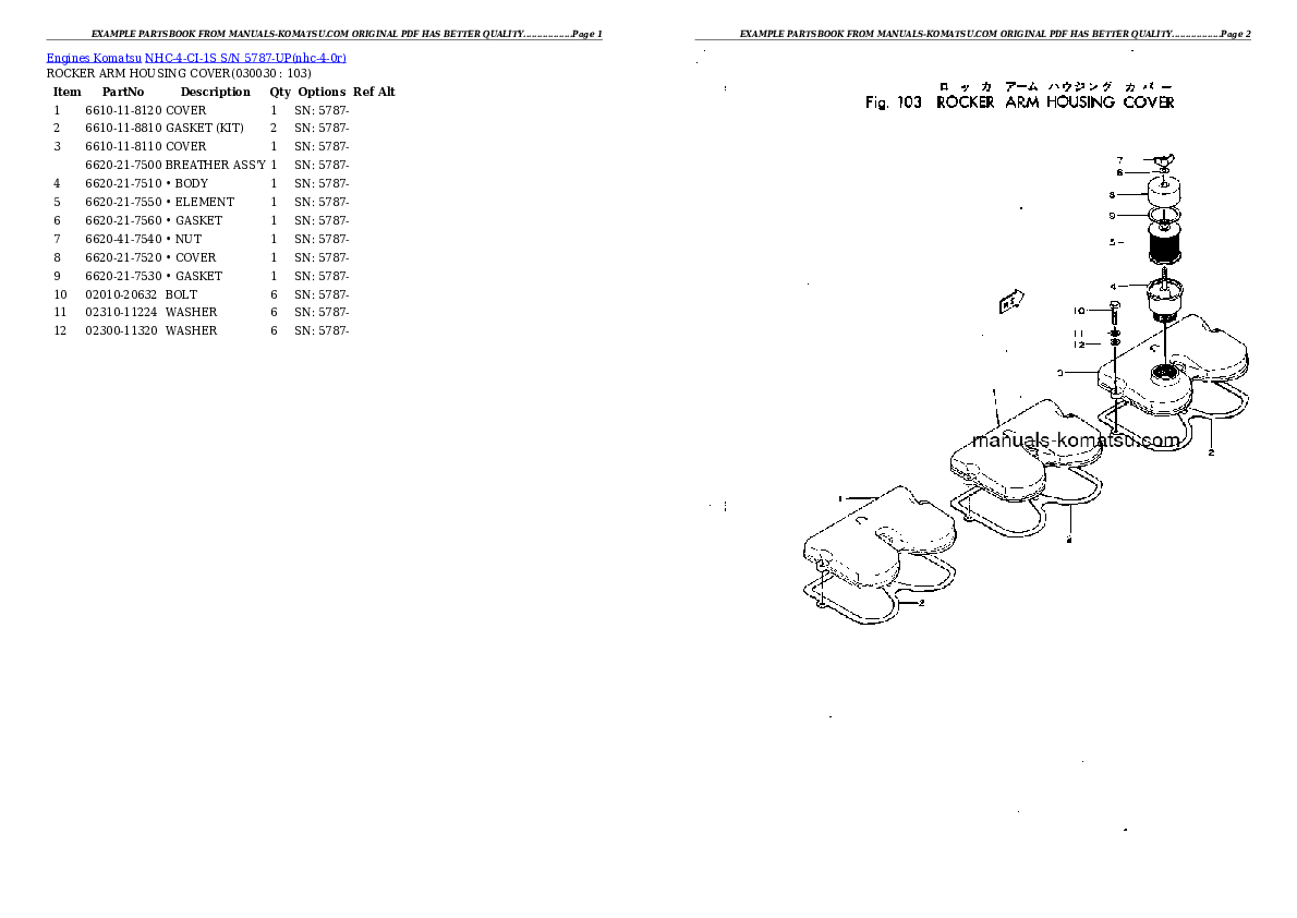 NHC-4-CI-1S S/N 5787-UP Partsbook