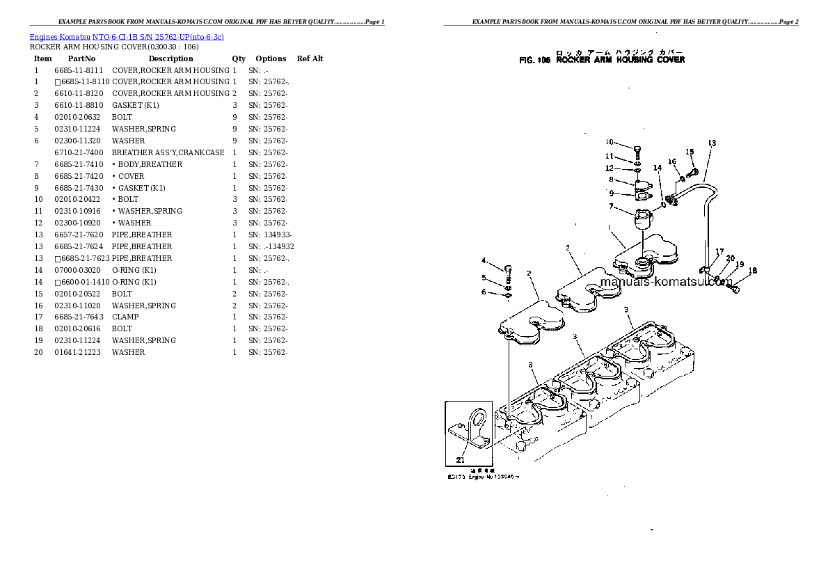 NTO-6-CI-1B S/N 25762-UP Partsbook