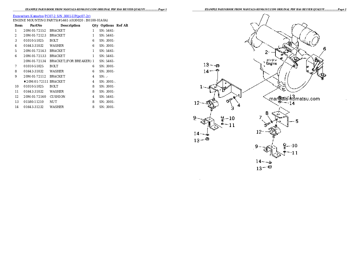 PC07-2 S/N 3001-UP Partsbook