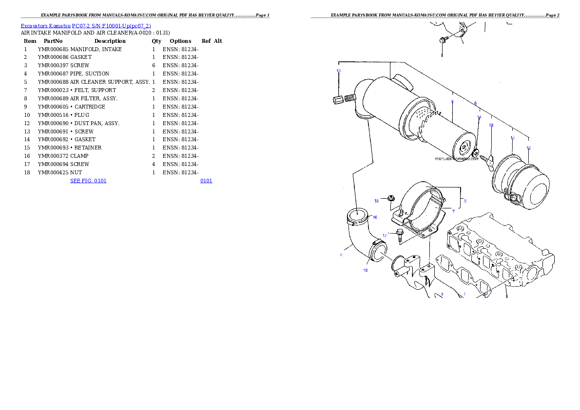 PC07-2 S/N F10001-Up Partsbook