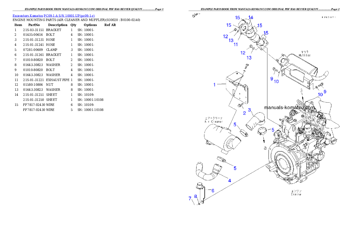 PC09-1-A S/N 10001-UP Partsbook