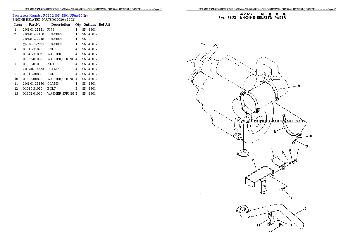 PC10-2 S/N 4501-UP Partsbook