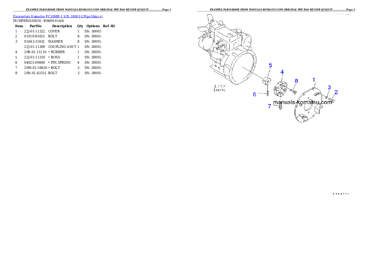 PC10MR-1 S/N 30001-UP Partsbook