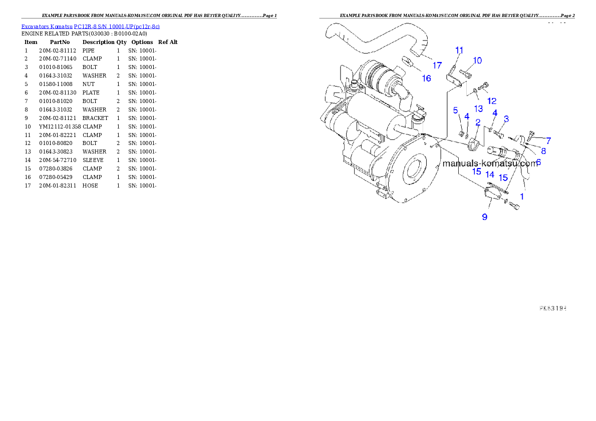 PC12R-8 S/N 10001-UP Partsbook