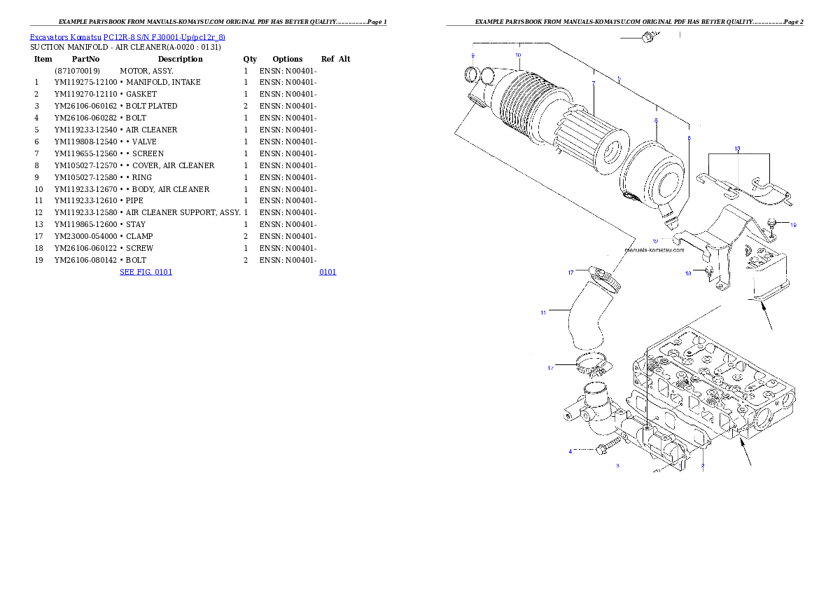 PC12R-8 S/N F30001-Up Partsbook