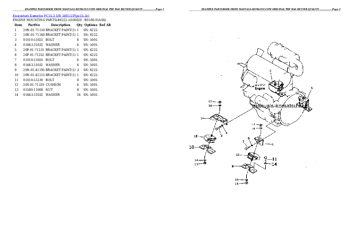 PC15-3 S/N 5001-UP Partsbook