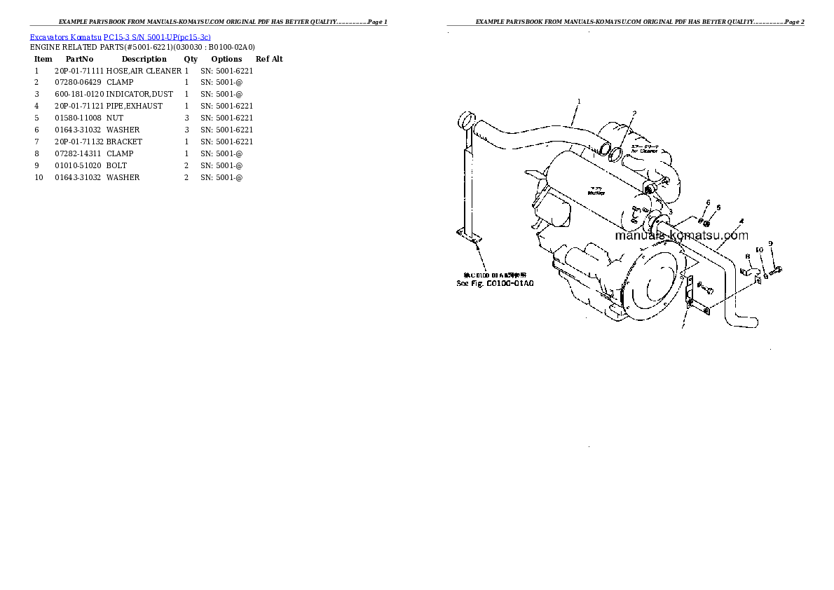 PC15-3 S/N 5001-UP Partsbook