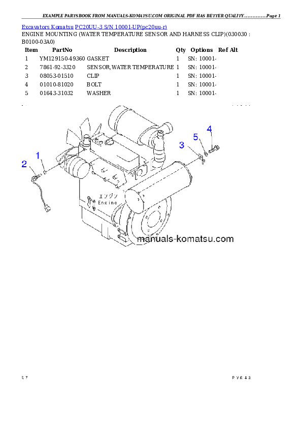 PC20UU-3 S/N 10001-UP Partsbook