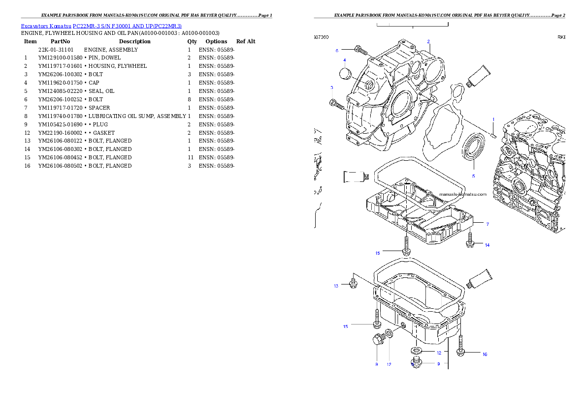 PC22MR-3 S/N F30001 AND UP Partsbook