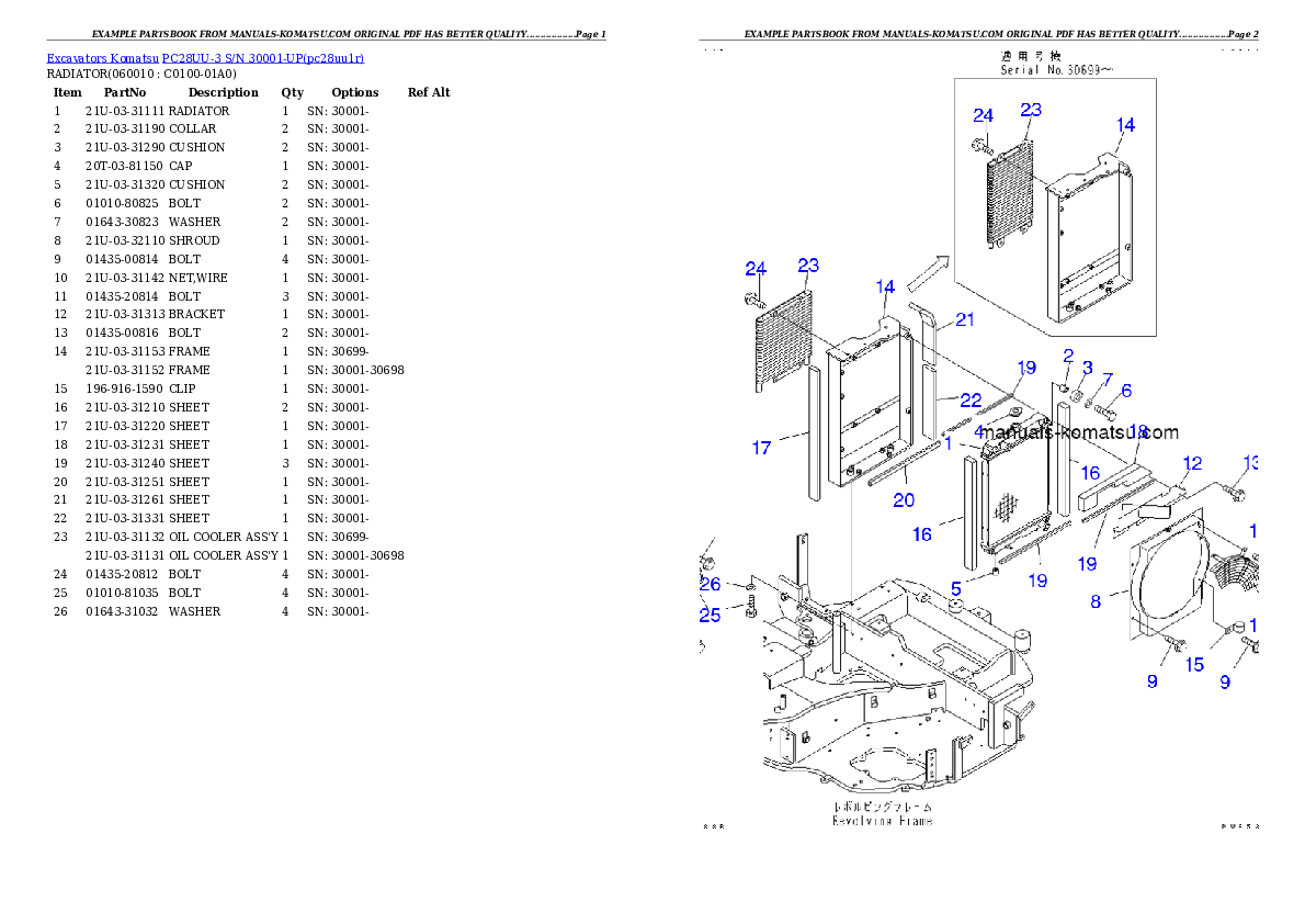 Protected: PC28UU-3 S/N 30001-UP Partsbook