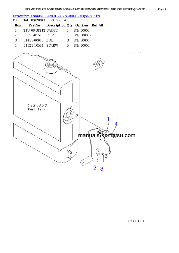 Protected: PC28UU-3 S/N 30001-UP Partsbook